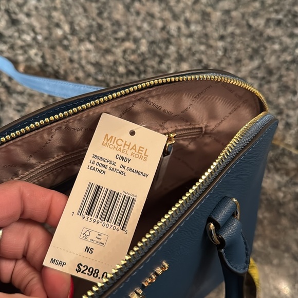 Michael Kors Blue large dome satchel Handbag NWT - Picture 17 of 17